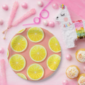 Summer Lemon Slices Pattern Papieren Bordje (Feest)