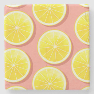 Summer Lemon Slices Pattern Stenen Onderzetter