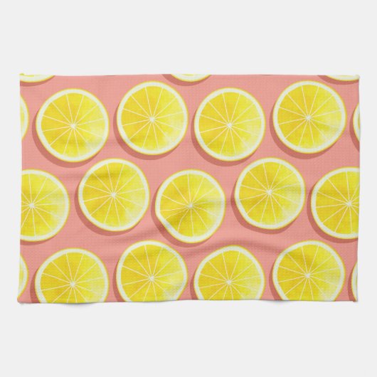 Summer Lemon Slices Pattern Theedoek (Horizontaal)
