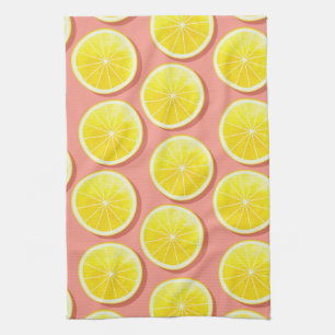 Summer Lemon Slices Pattern Theedoek