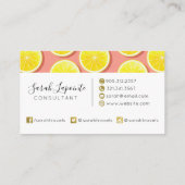 Summer Lemon Slices Pattern Visitekaartje (Achterkant)