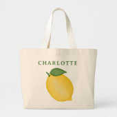Summer Lemon Yellow l Custom Name Canvas tas (Voorkant)
