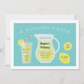 Summer Lemonade Birthday Party Invitation Kaart (Voorkant)