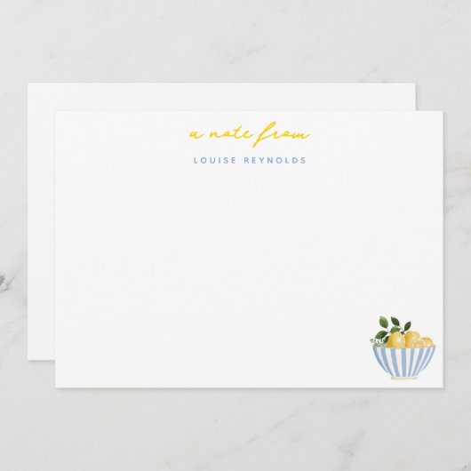 Summer Lemons gepersonaliseerd Notitiekaartje (Voorkant / Achterkant)