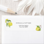 Summer lemons Wedding Return Label (Insitu)