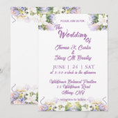 Summer Lila Wildflower Romantic Wedding Kaart (Voorkant / Achterkant)
