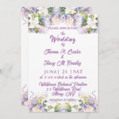 Summer Lila Wildflower Romantic Wedding Save The Date (Voorkant / Achterkant)