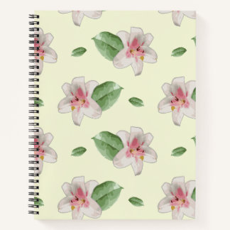 Summer Lily Floral Seamless Pattern Notitieboek