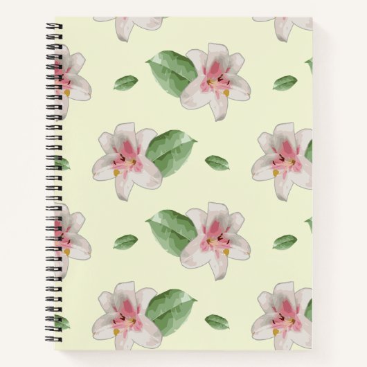 Summer Lily Floral Seamless Pattern Notitieboek (Voorkant)