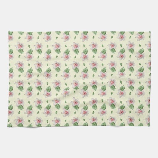 Summer Lily Floral Seamless Pattern Theedoek (Horizontaal)