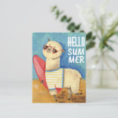 Summer Llama Briefkaart (Staand voorkant)