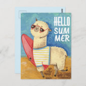 Summer Llama Briefkaart (Voorkant / Achterkant)