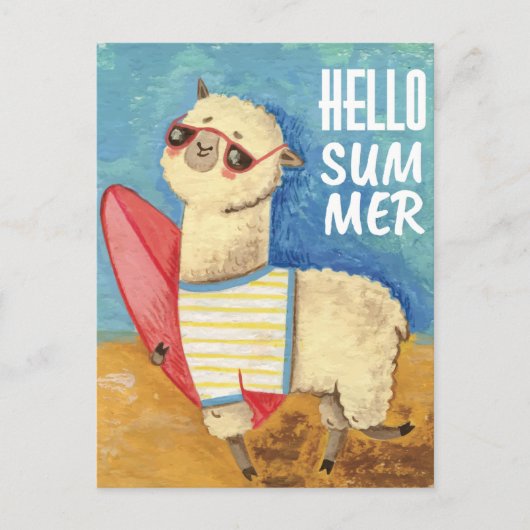 Summer Llama Briefkaart (Voorkant)