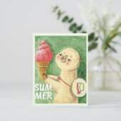 Summer Llama Briefkaart (Staand voorkant)