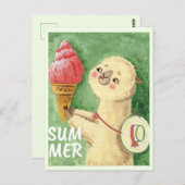 Summer Llama Briefkaart (Voorkant / Achterkant)