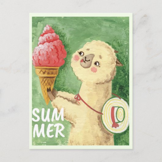 Summer Llama Briefkaart (Voorkant)