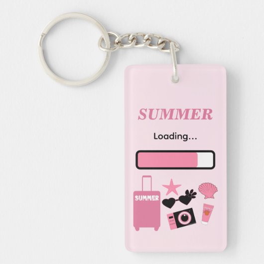 Summer Loading Pink Acrylic Keychain (Voorkant)