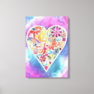 Summer Love aquarelle peinture sur toile