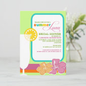 Summer Luau Bridal Shower Invitations Kaart (Staand voorkant)