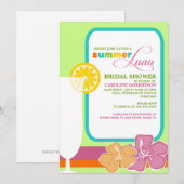 Summer Luau Bridal Shower Invitations Kaart (Voorkant / Achterkant)