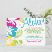 Summer Luau Hawaiian Invitation Kaart (Staand voorkant)