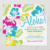 Summer Luau Hawaiian Invitation Kaart (Voorkant / Achterkant)
