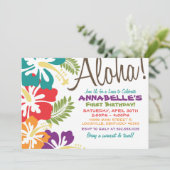 Summer Luau Hawaiian Uitnodiging (Staand voorkant)