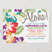 Summer Luau Hawaiian Uitnodiging (Voorkant / Achterkant)