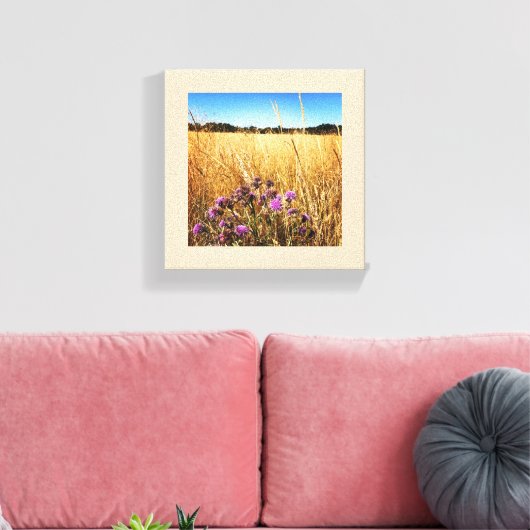 Summer Meadow met Milk Thistle Canvas Afdruk (Insitu (Woonkamer))