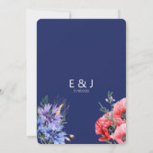 Summer Meadow Wildflower blue modern bruiloft Kaart (Achterkant)