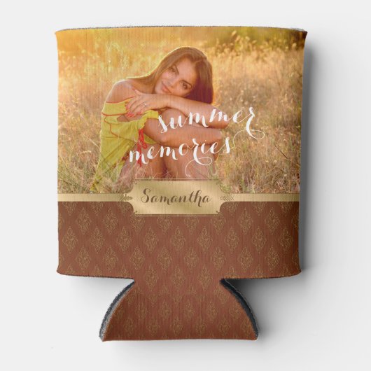 Summer Memories Custom Photo and Calligraphy Blikjeskoeler (Voorkant)