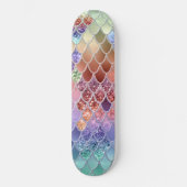 Summer Mermaid Glitter Scales #7 (Faux Glitter) Skateboard (Voorkant)