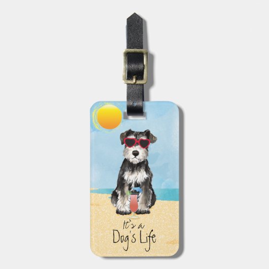 Summer Miniature Schnauzer Bagagelabel (Voorkant verticaal)