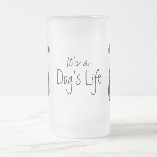 Summer Miniature Schnauzer Frosted Glass Mok (Center)