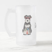 Summer Miniature Schnauzer Frosted Glass Mok (Links)