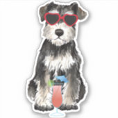 Summer Miniature Schnauzer Vinyl Sticker (Voorkant)