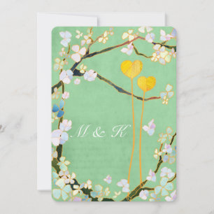 Summer Mint Green Floral Wedding Kaart