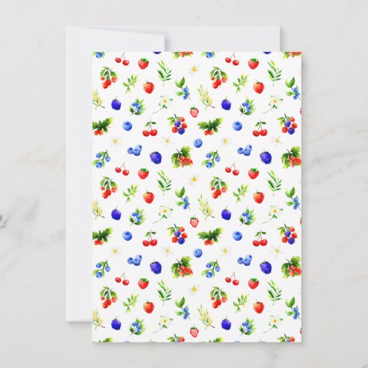 Summer Mixed Berries Baby Shower Bedankkaart (Achterkant)