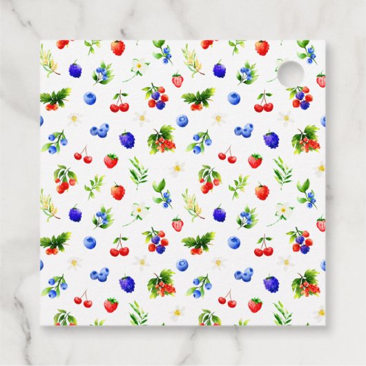 Summer Mixed Berries Baby shower Dank u Bedankjes Labels (Achterkant)