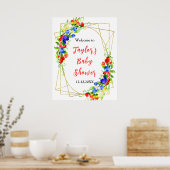 Summer Mixed Berries Baby Shower Welcome Sign Poster (Keuken)