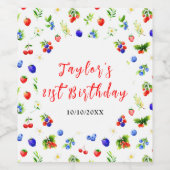 Summer Mixed Berries Birthday Party Wijn Etiket (Enkel label)