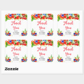 Summer Mixed Berries Birthday Thank You Vierkante Sticker (Vel)