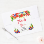 Summer Mixed Berries Birthday Thank You Vierkante Sticker (Envelop)