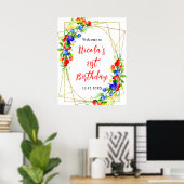 Summer Mixed Berries Birthday Welcome Poster (Thuiskantoor)