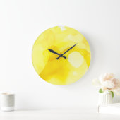 Summer Modern Abstract Geel en Wit Ontwerp Grote Klok (Huis)