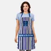 Summer Modern Navy Blue Boat Stripes Collectie Schort (Gedragen)