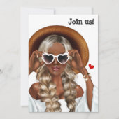 Summer Mood Blonde Bachelorette Invitation Kaart (Voorkant)