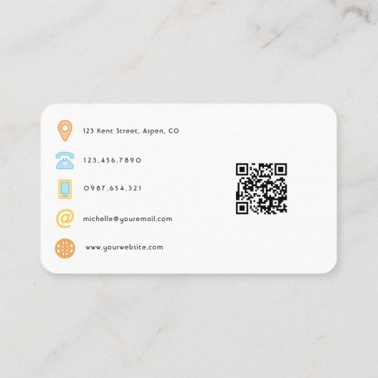Summer Mood Mode Event Planner QR-code Visitekaartje (Achterkant)
