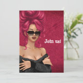 Summer Mood Mode Red Haire Bachelorette Kaart (Staand voorkant)