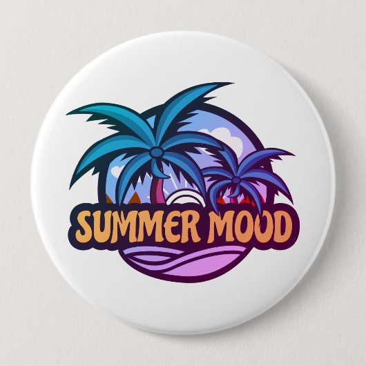 Summer Mood Ronde Button 4,0 Cm (Voorkant)